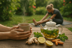 Alivio Natural: Té y Estiramientos