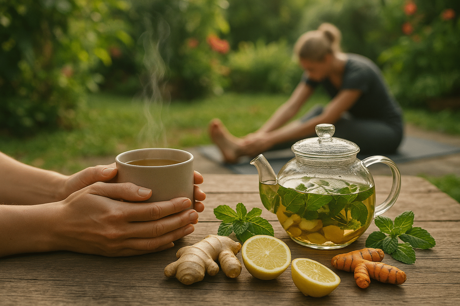 Alivio Natural: Té y Estiramientos