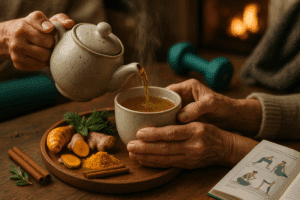 Alivio Articular: Té y Estiramientos