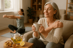 Alivio Articular: Té y Estiramientos